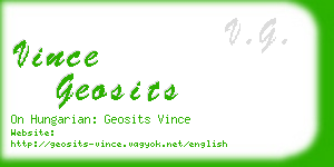 vince geosits business card